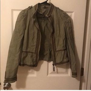 Olive green gold button military jacket / blazer